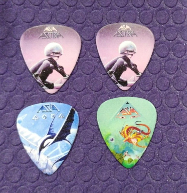 Asia Prog Rock Band Novelty Collector's Guitar Pick 4-Lot, 2-Sided Medium Gauge