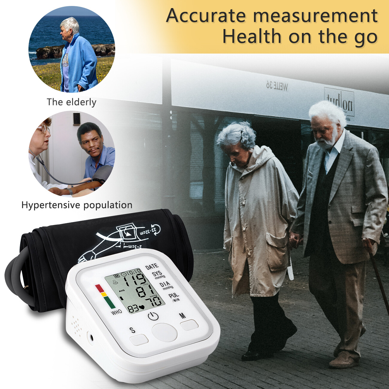 Digital Blood Pressure Monitor Automatic Pulse Meter BP Machine Voice Talking