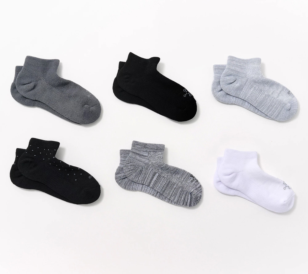 Tommie Copper 6 Pack SnugStay Ankle Compression Socks Basic Dot - Large