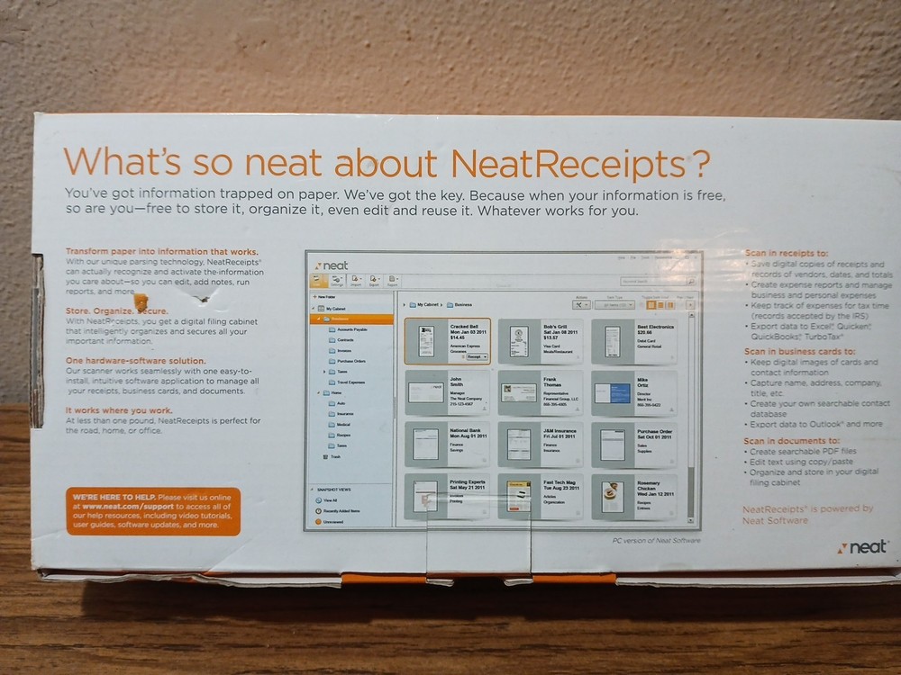 New NeatReceipts Mobile Document Scanner Digital Filing System USB PC/Mac