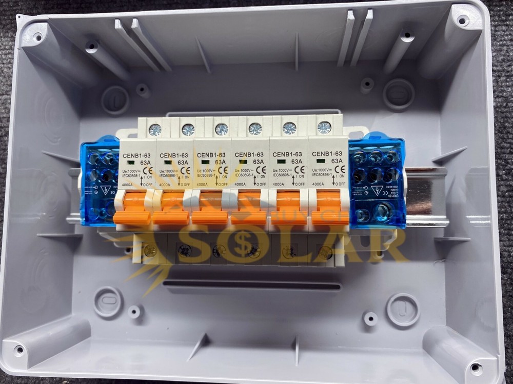 6 string solar combiner DC1000V Rainproof with 63a breakers