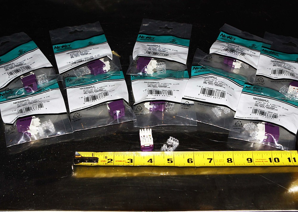 (2) Panduit NetKey Punchdown Jack Module  Cat 6   8 Position 8 Wire Violet