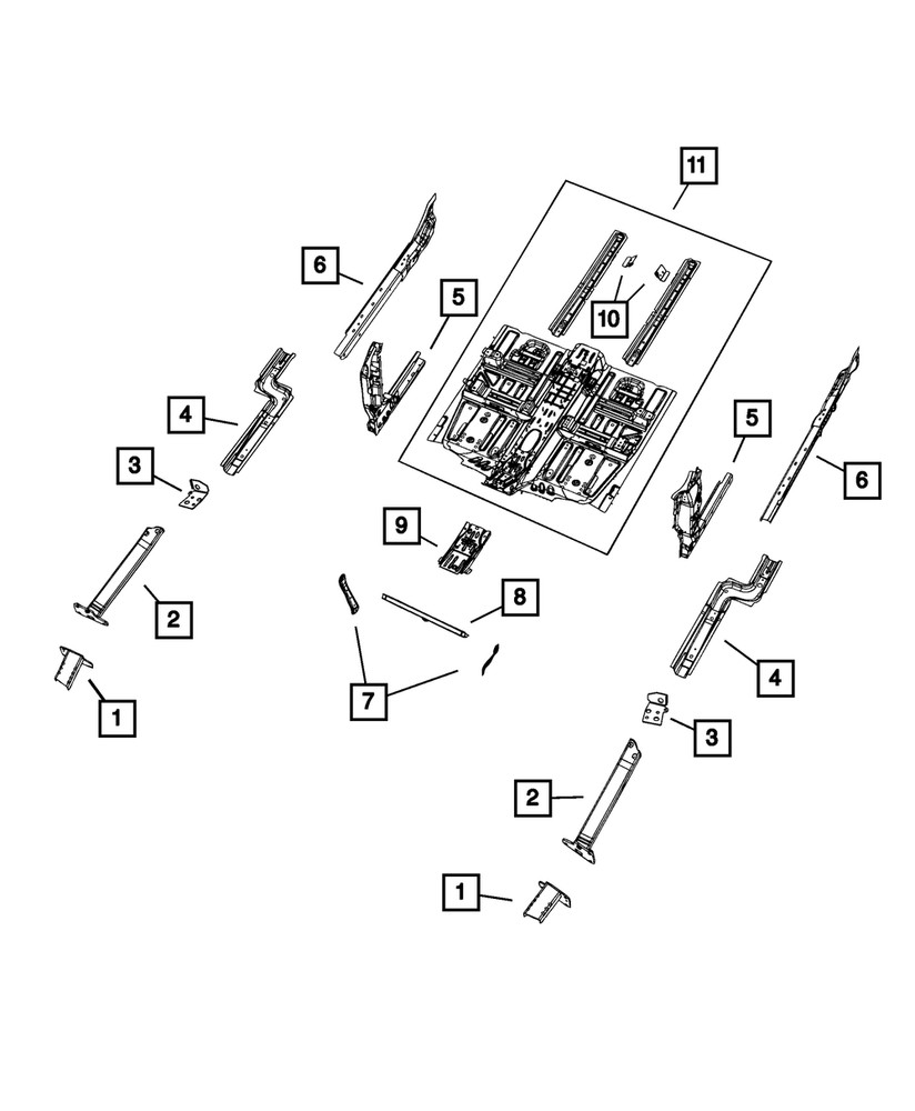 Genuine Mopar Lower Load Beam Extension Left 68328055AA