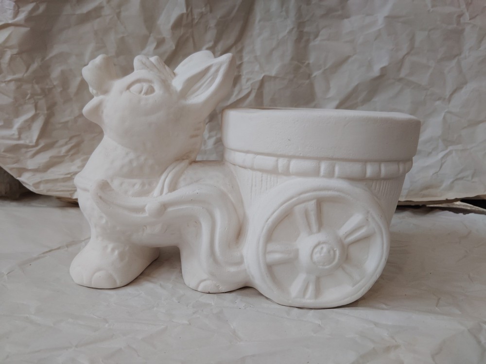 Ceramic Donkey Planter Figurine