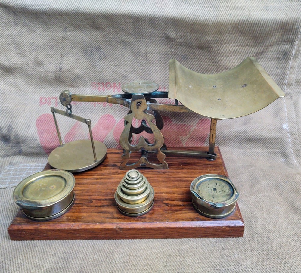 Large Unusual Antique Postal Scale Weights