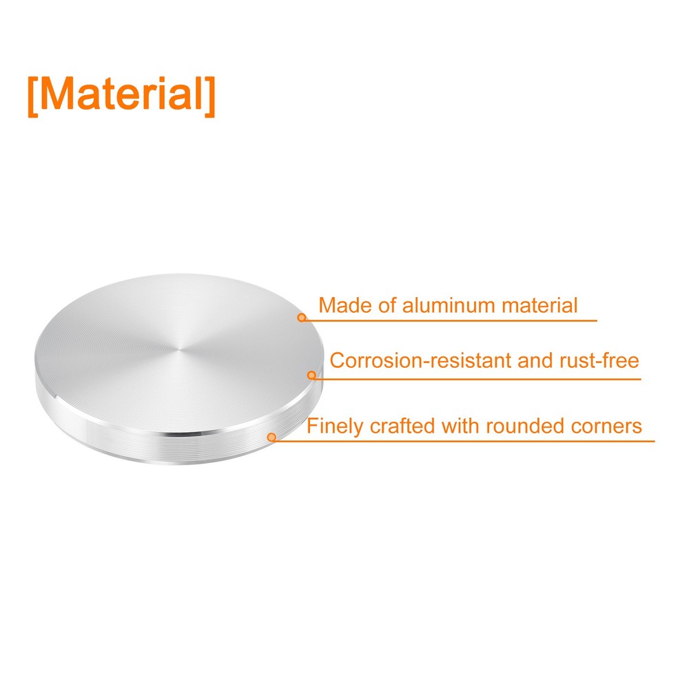 M8 Thread 50mm Diameter Round Shape Aluminum Disc Hardware 2pcs, Silver