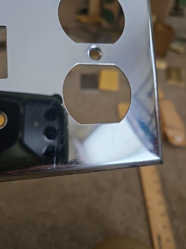 Vintage Chrome Double Toggle Double Outlet Wall Plate