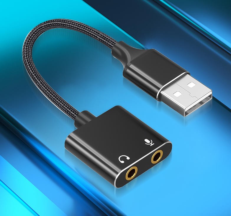 USB to 3.5mm Headphone Microphone Audio Jack Adapter