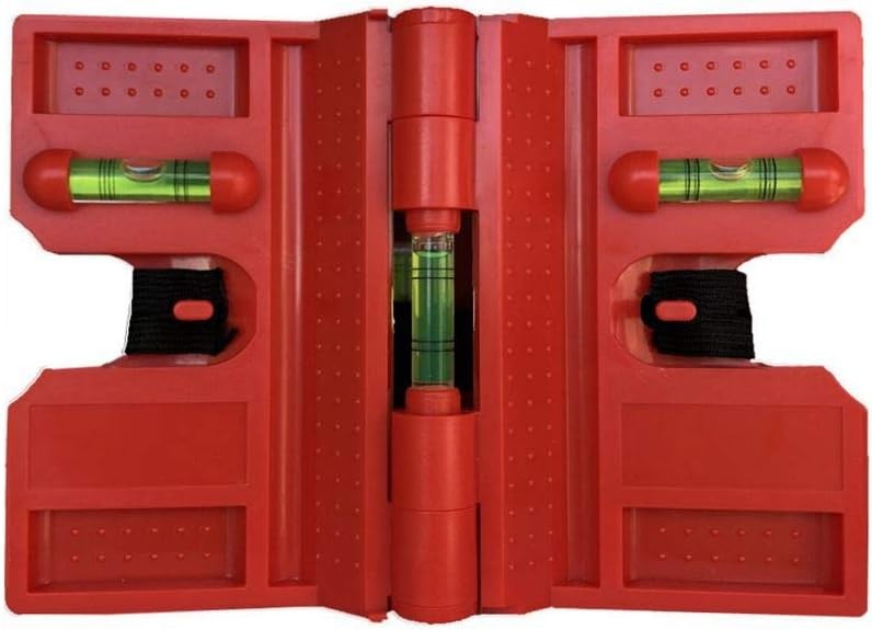 2 Pack Folding Magnetic Post Level for Pipe, and Beams Leveling Red