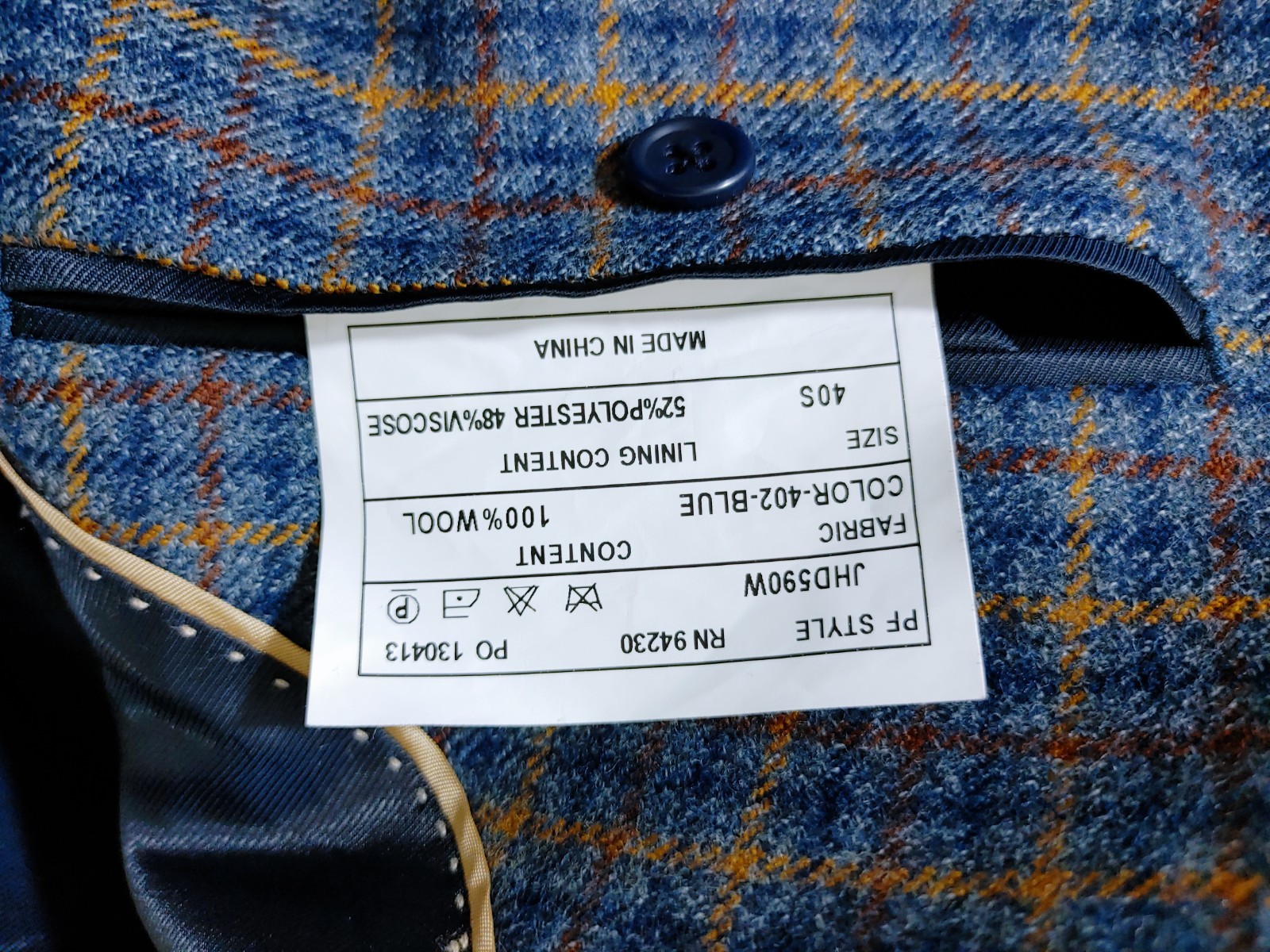 Paul Fredrick Sport Coat Mens 40/42S Soft Tweed Wool Multicolor Check Jacket