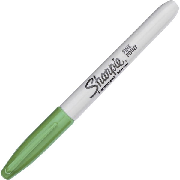Sharpie 30004 Permanent Marker, Green, Fine Tip, Capped, 12 Pk