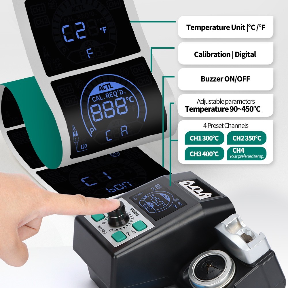 YIHUA 982 PRO 80W Digital Hot Tweezers Soldering Station Precision SMT Rework