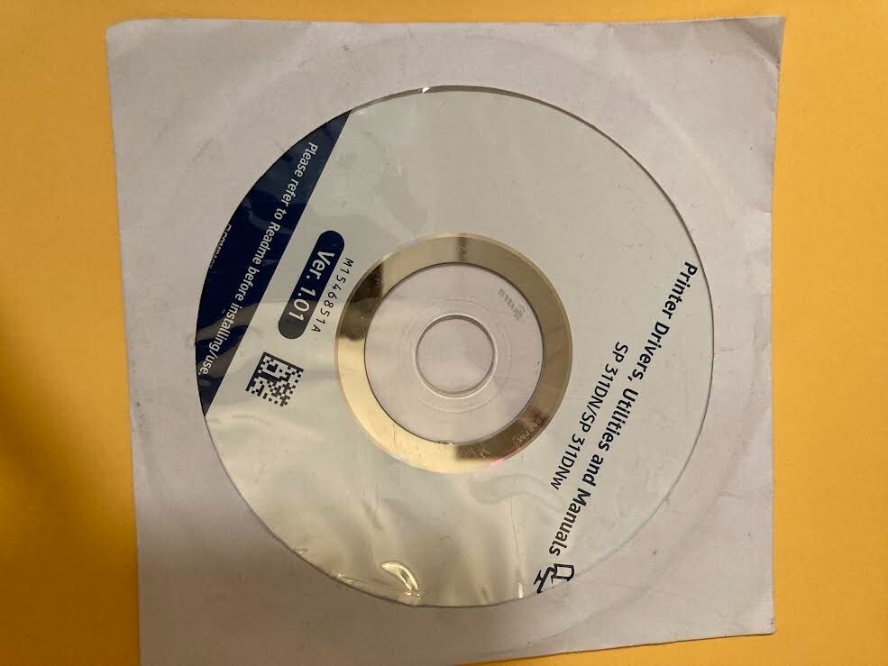 New Genuine Ricoh SP 311dn  Setup Installation CD ROM Software CD Driver Disk
