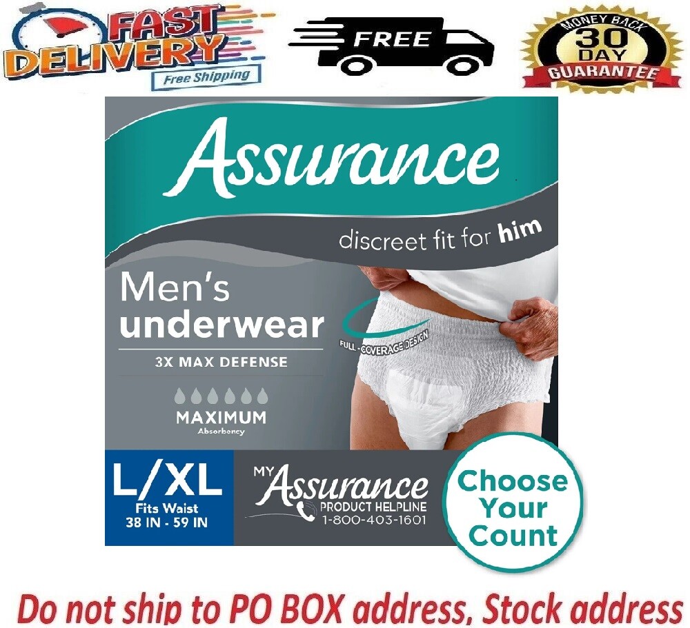 Assurance Men's Incontinence Underwear, L/XL, Maximum Absorbency