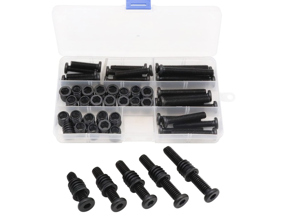 LBY 25 Sets Threaded Insert Nuts and Bolt Assortment Kit, 5/16-18 × 15mm Th