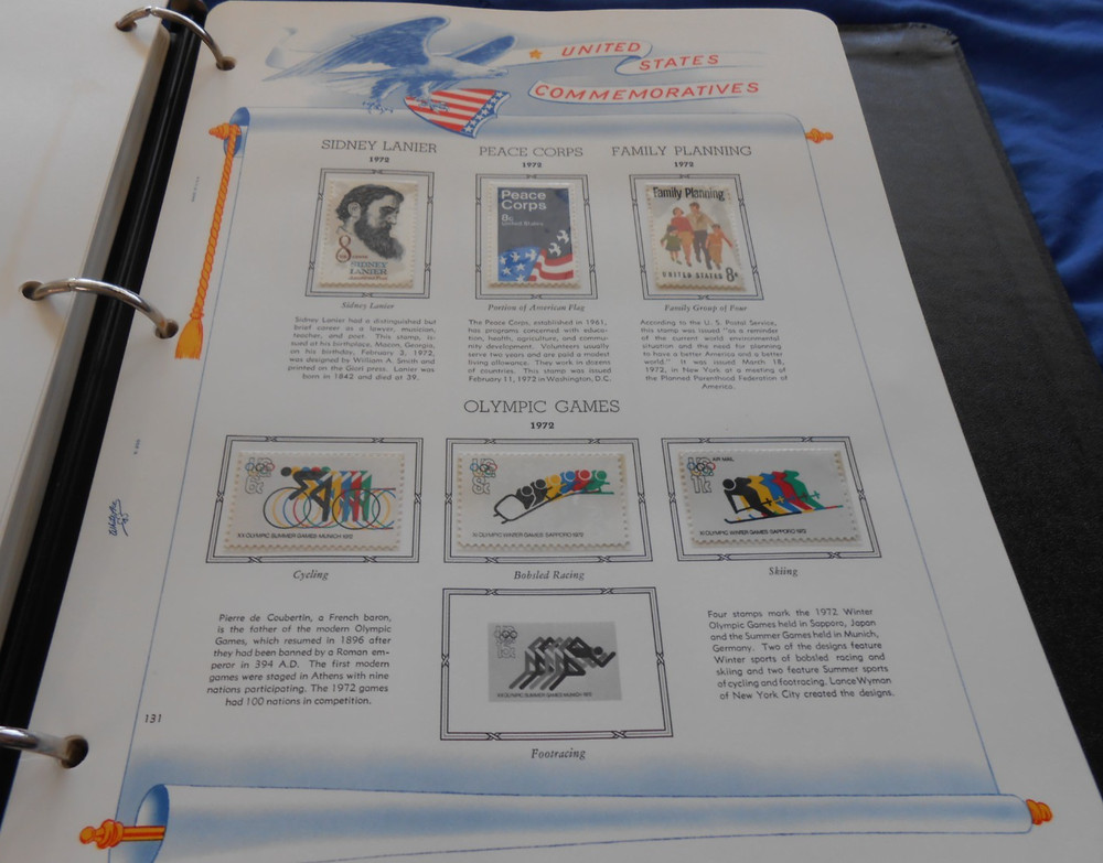 WHITE ACE COMMEMORATIVE STAMPS OF THE UNITED STATES ALBUM WITH DUST COVER & BOX