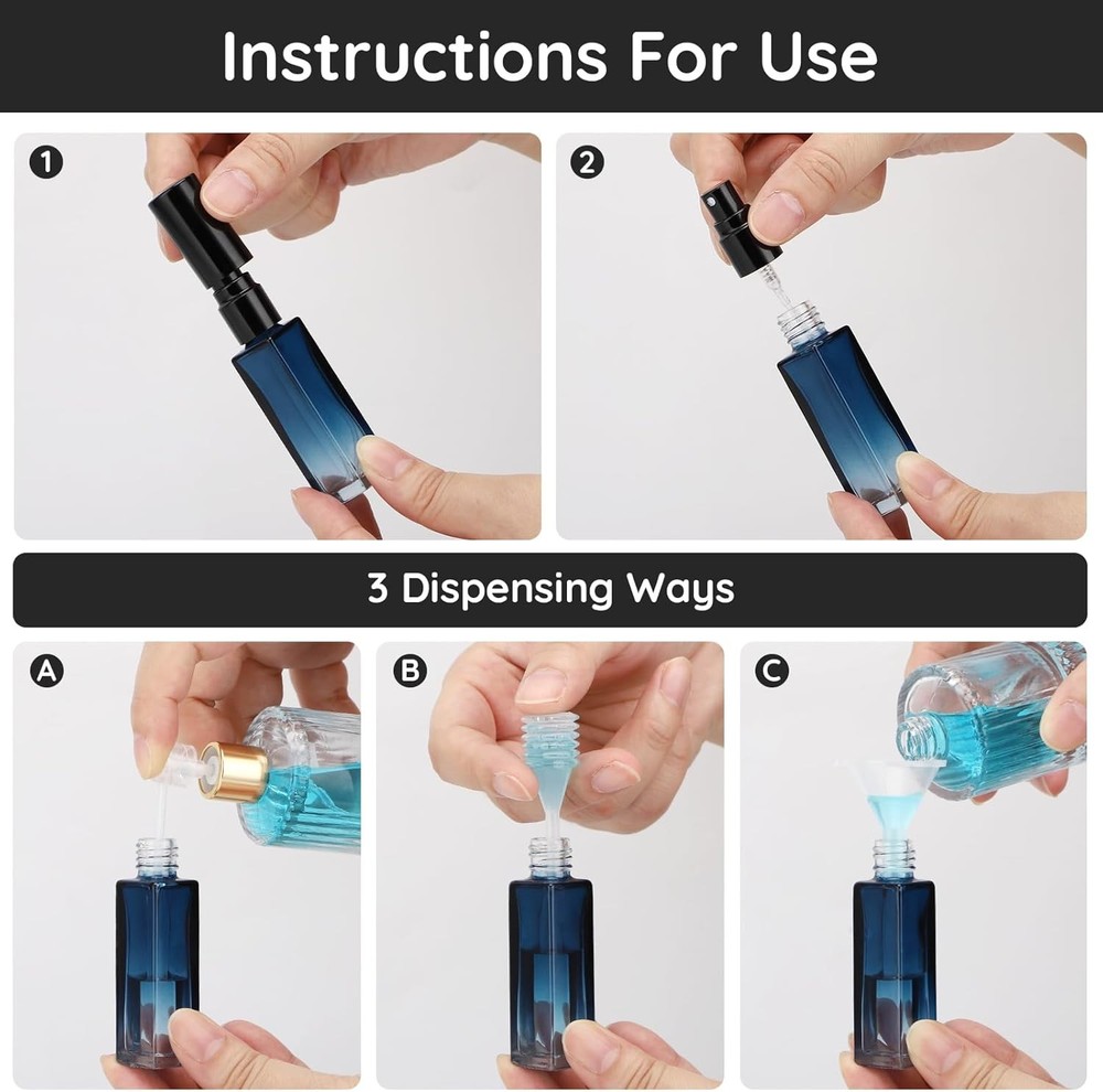 10 Packs Refillable Perfume Bottle 10ML Portable Travel Atomizer Set Empty Mini