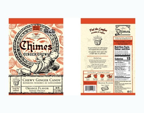 Chimes Orange Ginger Chews Candy (2 Pack) – 3.5 oz Pouch