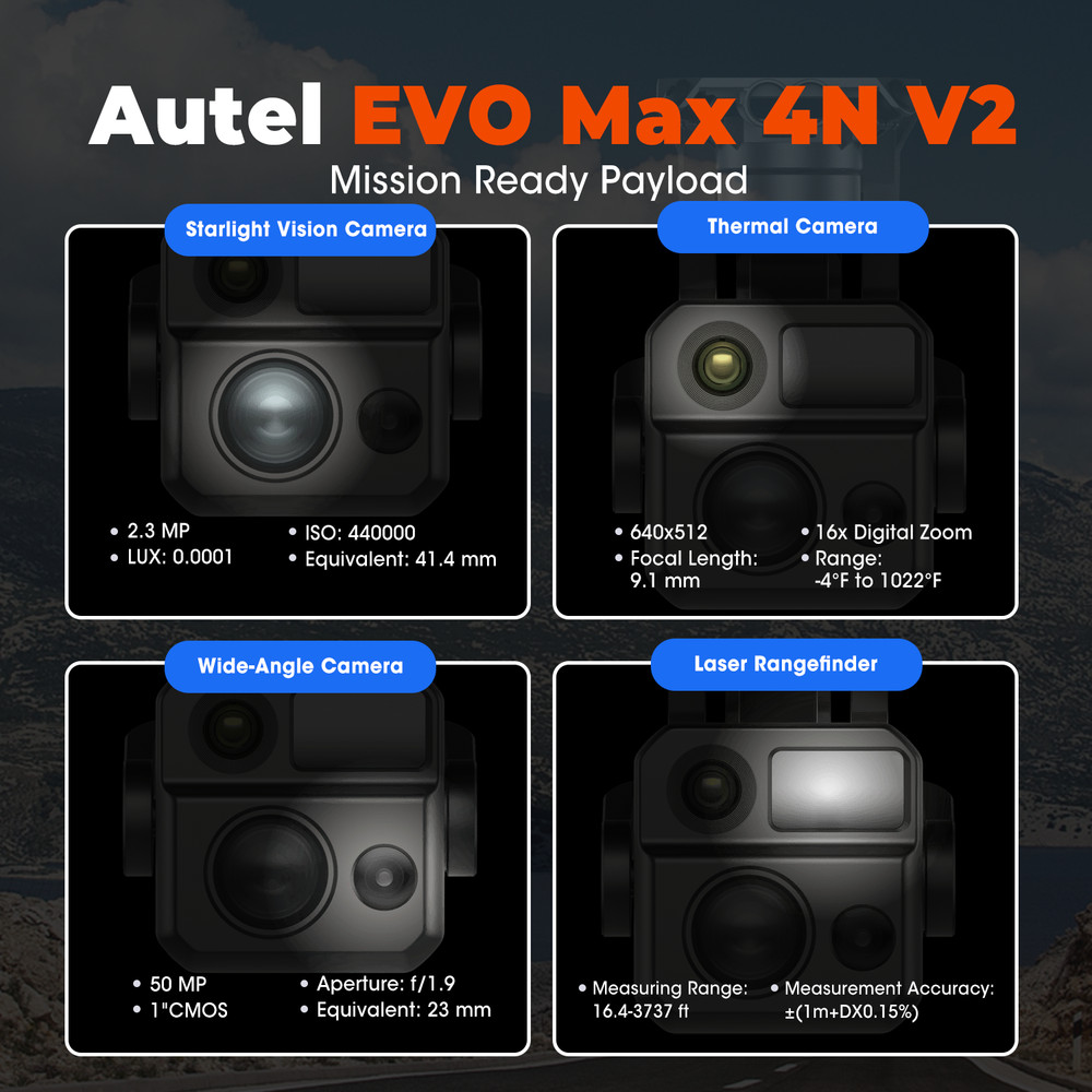AutelRobotics EVO Max 4N V2 Thermal Drone Starlight Night-Vision Camera