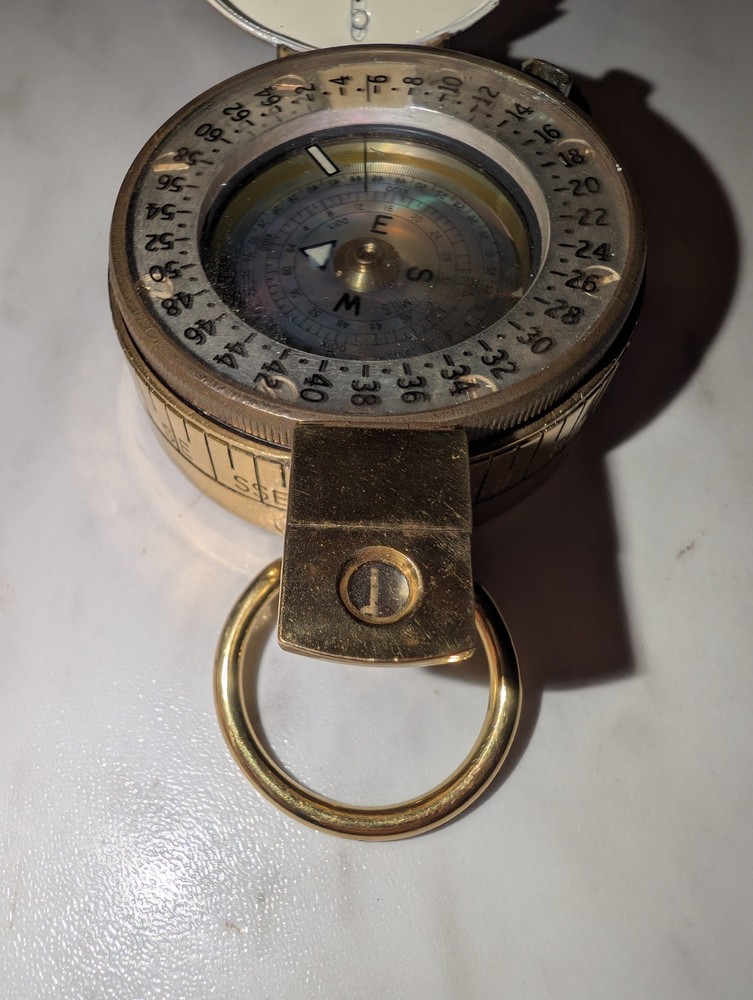 WFS Mils MK1 Brass Prismatic Compass Vintage