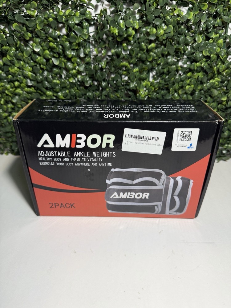 AMBOR Adjustable ankle weights 3lbs 2Pack Leg running workout.