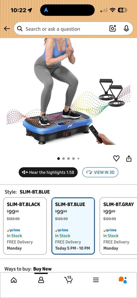 AXV SLIM-BT.BLUE Oscillating Vibration Plate Remote Control LED Adjustable Speed