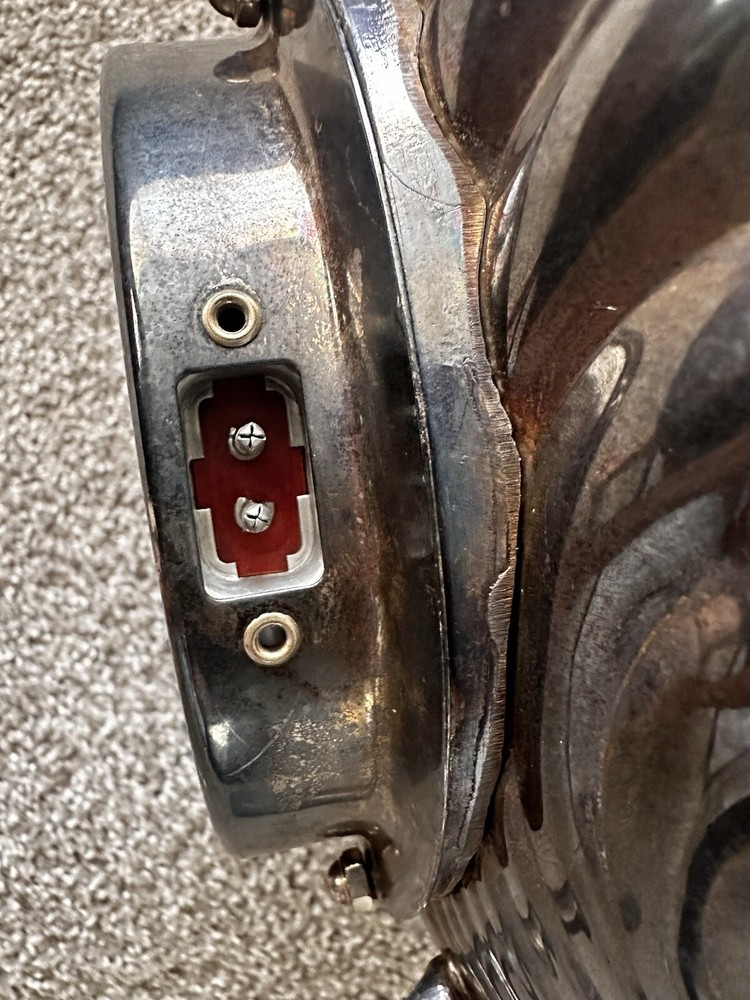 Vintage Eton Dolphin Handle Clam Shell Silver Plated Electrified BunWarmer