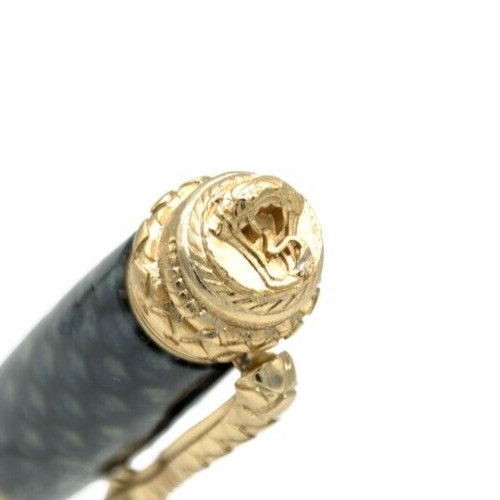 Lucky Snake Ballpoint Pen – 22kt Gold Finish, Green Honeycomb Unique Collectible