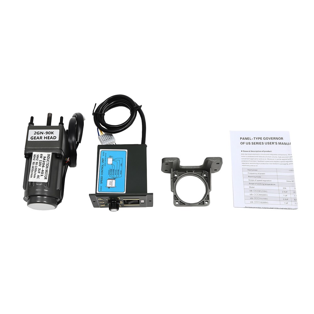 Adjustable AC 110V Worm Gear Motor 6W with Speed Controller and High Efficiency