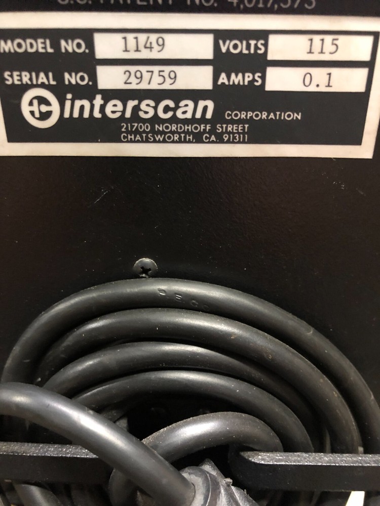 Interscan Model 1149 Carbon Monoxide Detector