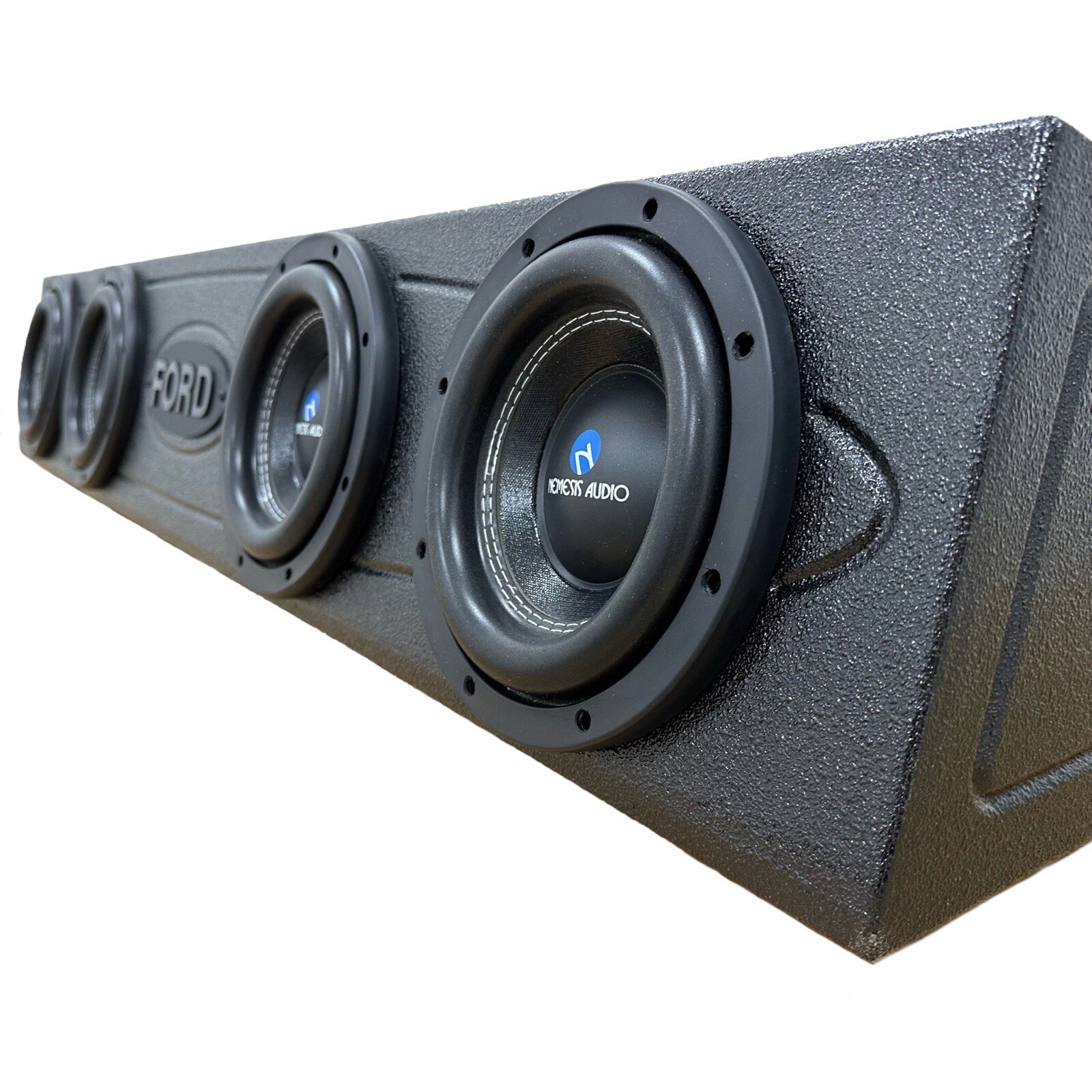 Mega Bass Subwoofer Box Ford F-150 09-23 Crew Cab Ported Fits 4x8” Woofers