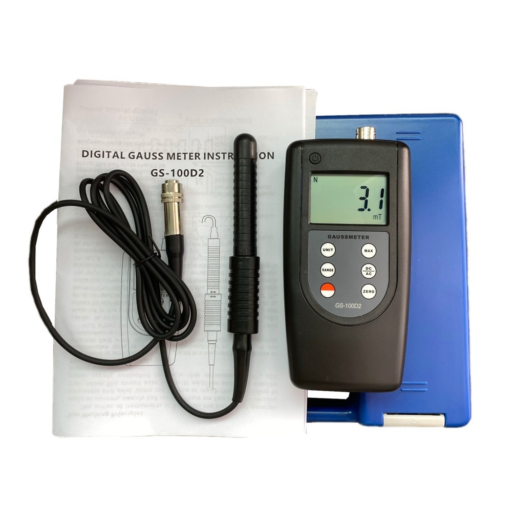 Portable Gaussmeter Tesla Tester 200mT/2000mT Range Conversion with Hall Sensor