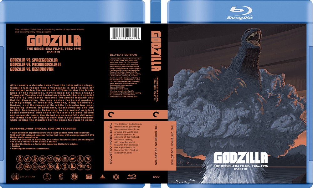 Godzilla Collection (5 sets) / Custom blu-ray covers / W cases (no discs)
