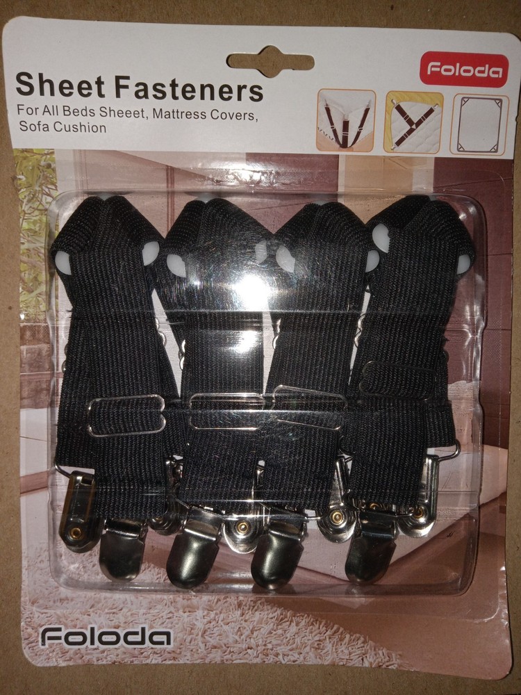 Foloda new in package 4 bed sheet fasteners
