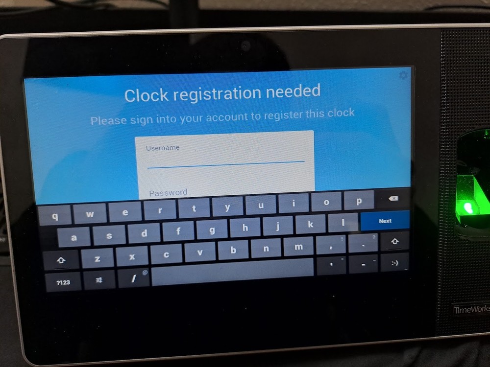 TimeWorks Touch Clock Biometric Fingerprint Android Timeclock