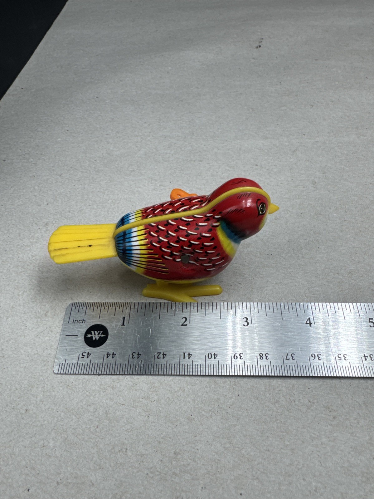 Vintage Mikuni Style Wind Up Bird Tin Toy Hong Kong Works
