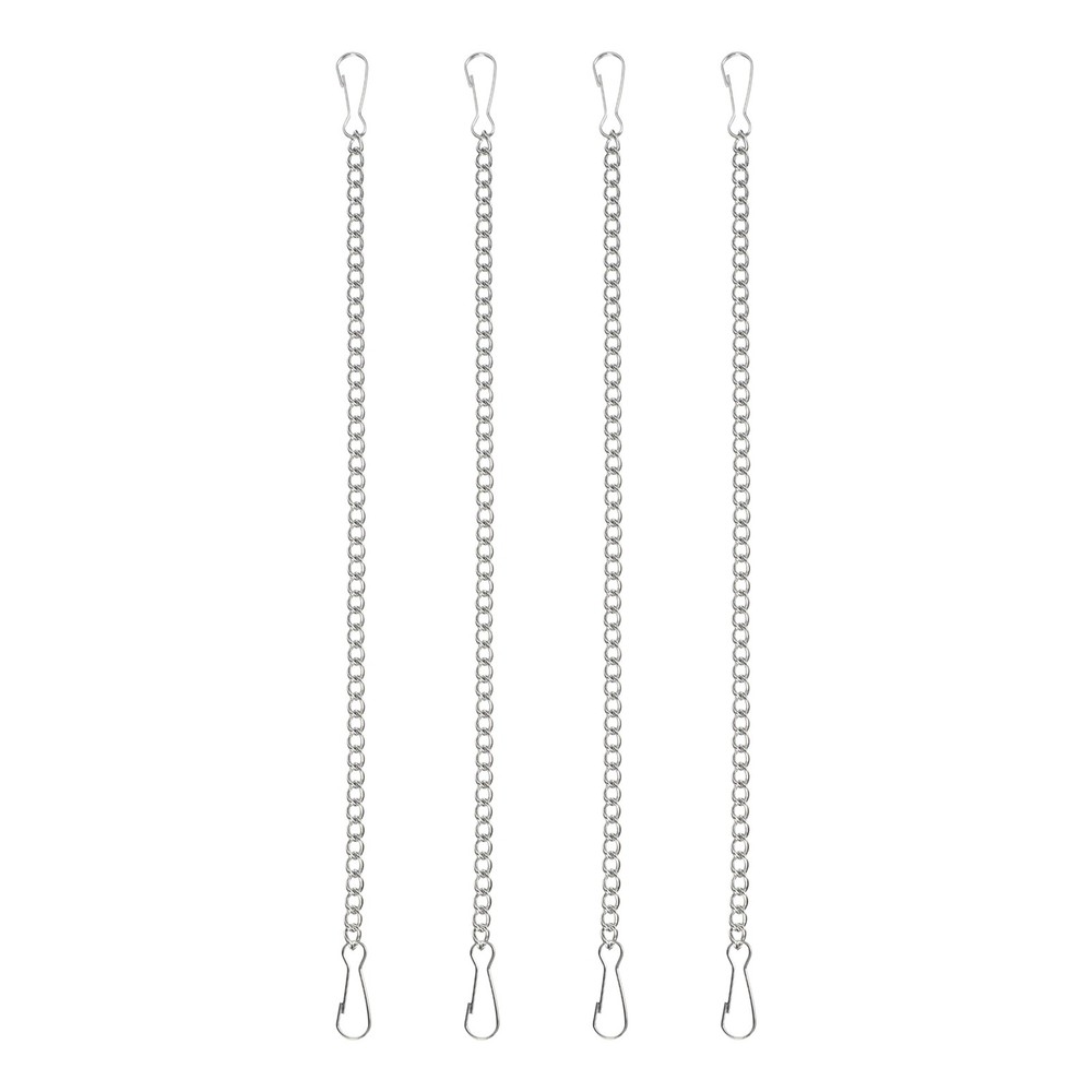 4Pcs 9.8" Hanging Chains with Hooks Plant Hangers Silver