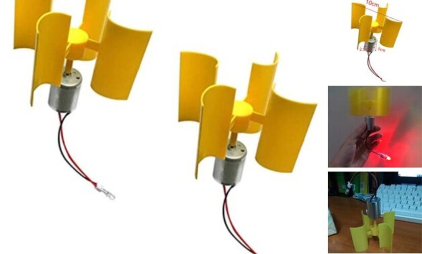 2PCS Vertical Axis Wind Turbine Generator Model DIY Physics Science Experiment