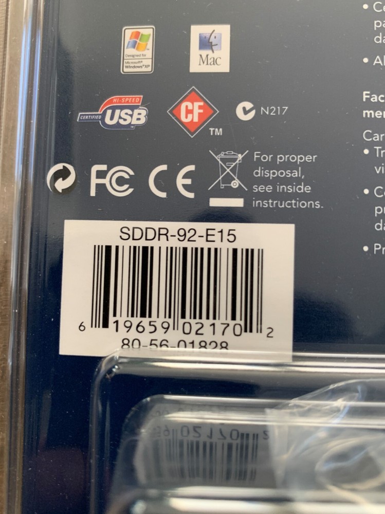 SanDisk CompactFlash USB 2.0 Reader with Button (SDDR-92-E15)