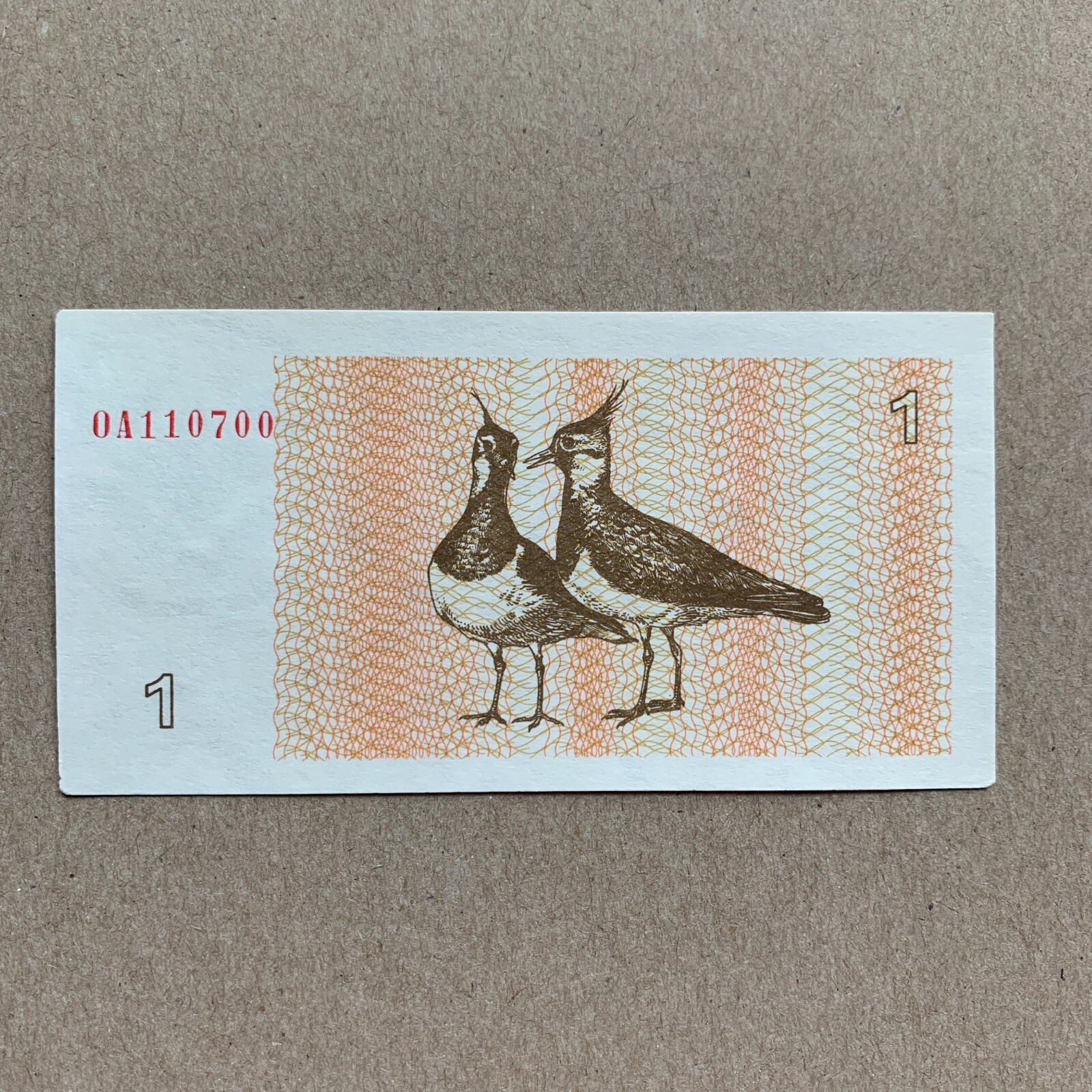 Birds Lithuania 1 Talonas Banknote 1992 EX USSR Lithuanian Currency Paper Money