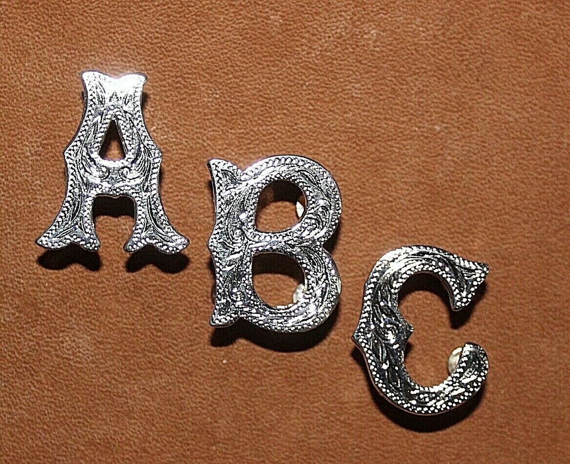 TANDY LEATHER -  3/4" ALPHABET CONCHOS - SILVER