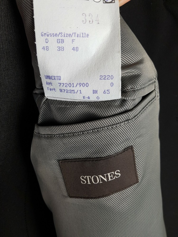 Stones Black Suit Jacket Size 38