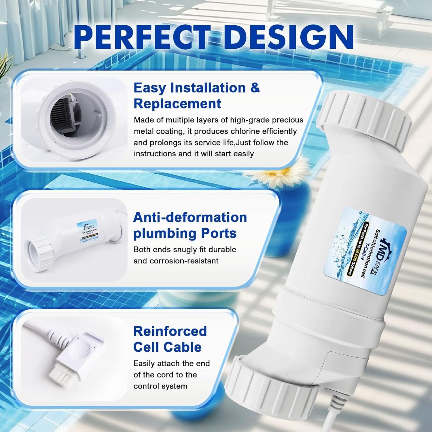 Saltwater Pool Chlorinator T-Cell-9 For Hayward Up to 25,000 Gallons BLT9H
