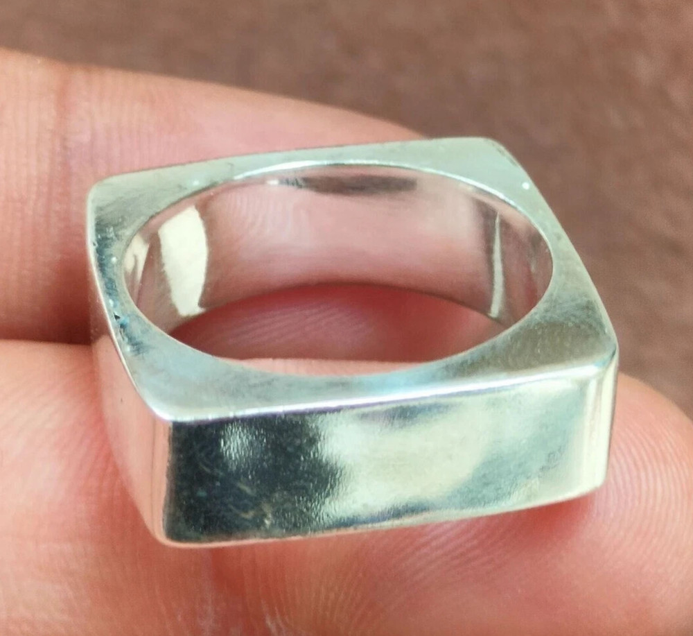 925 Sterling Silver, Solid Silver, Band Ring, Unisex, Square Band Ring