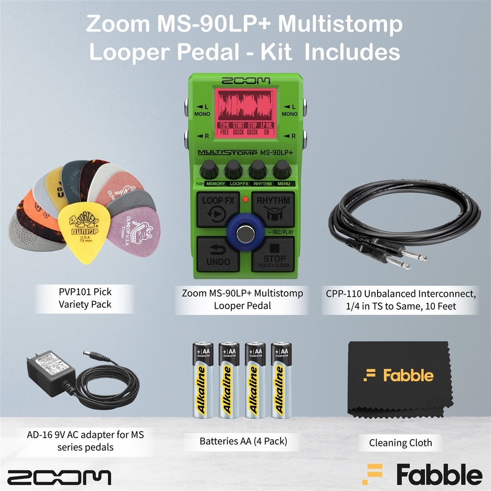Zoom MS-90LP+ MultiStomp Looper Pedal Bundle
