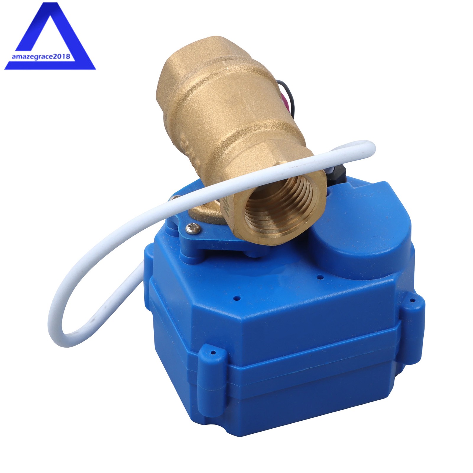1/2" Brass Motorized Ball Valve, Full Port, 9-24V AC/DC, 2 Wire Auto Return