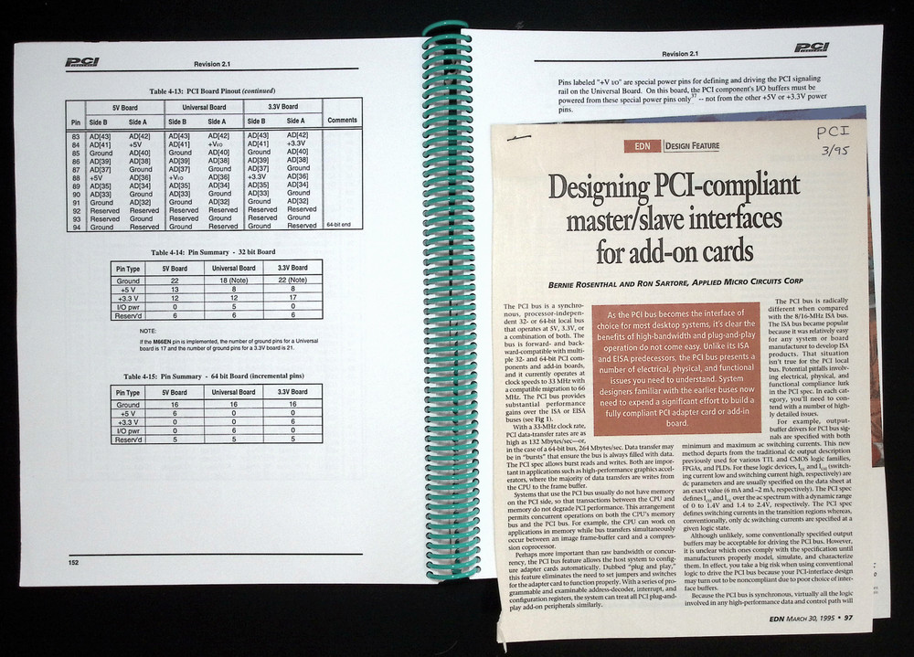 PCI Local Bus Specification, Rev. 2.1 (1995) Original document