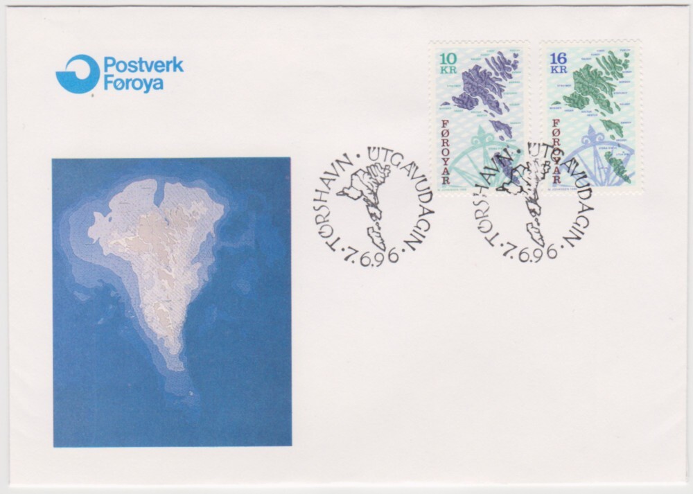 Faroe Islands FDC 1996, Maps