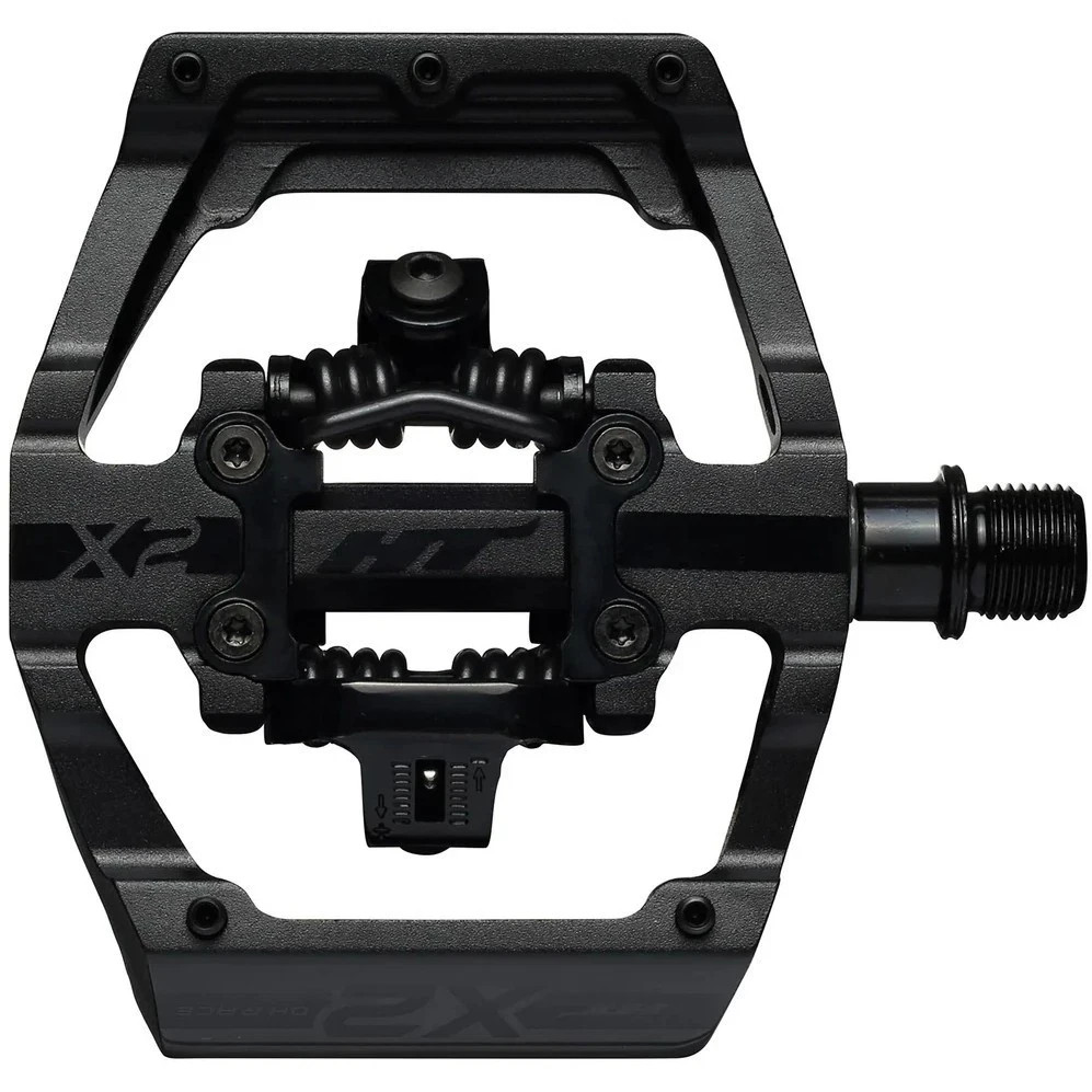 HT Components X2 Pedals (Alloy / CNC CRMO) - Stealth Black