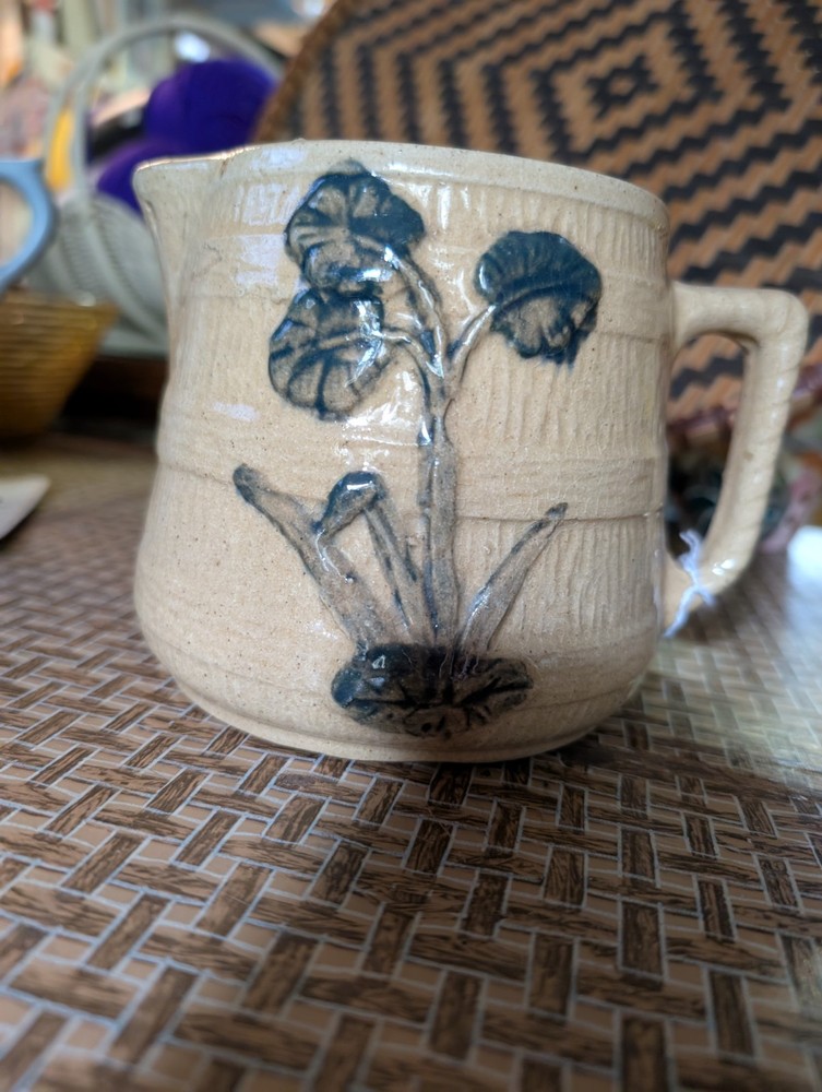 Robinson Ransbottom Milk Pitcher with Thistle Design 1 Quart